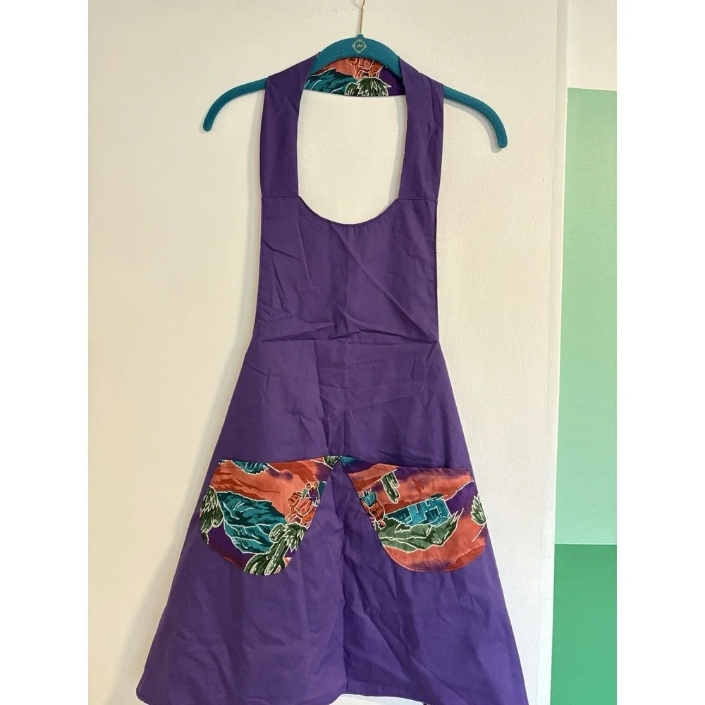 Vintage Reversible Cotton‎ Apron Southwest Desert Print with Horses Cactus Bold